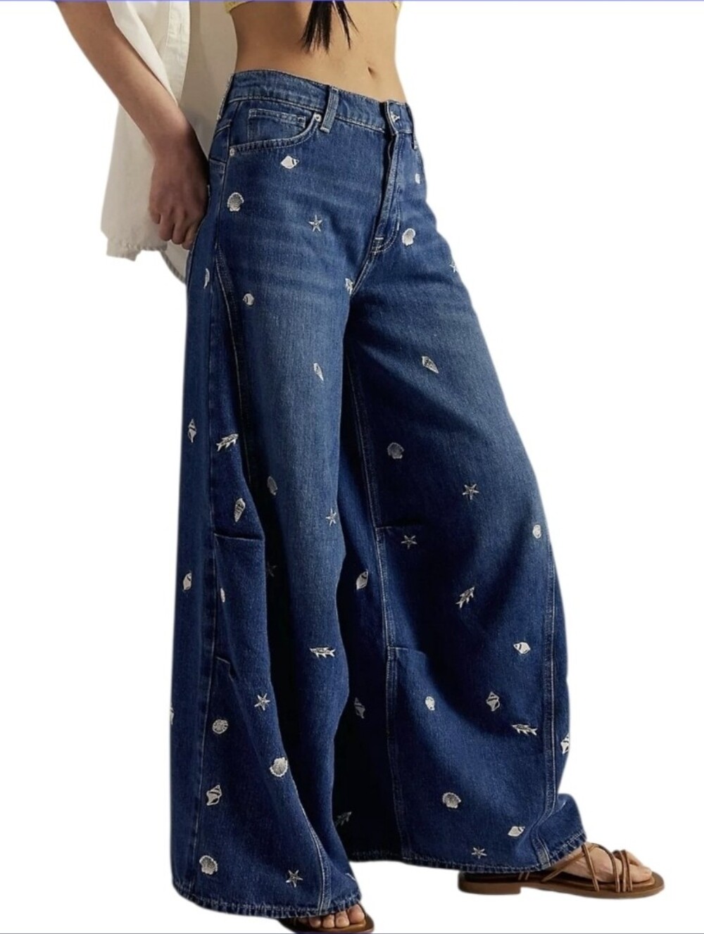 Free People ($350) We The Free Westward Embroidered Jeans NWT